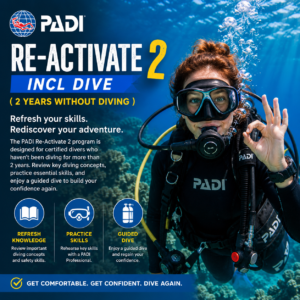 PADI Re-activate 2 incl dive ( 2 years without diving)